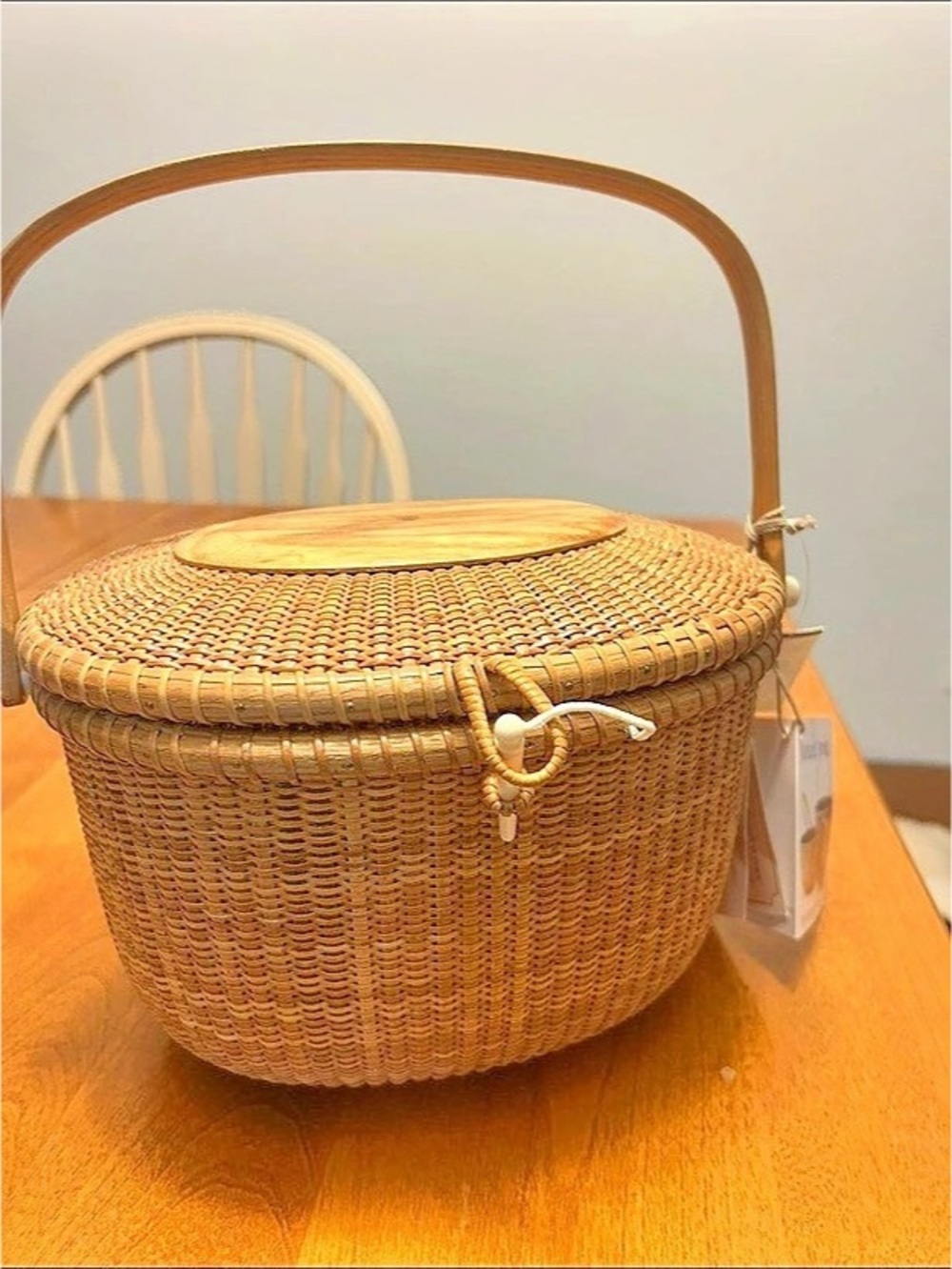 Nantucket Baskets Basketville Nantucket Basket Woven Shoulder Basket in Brown